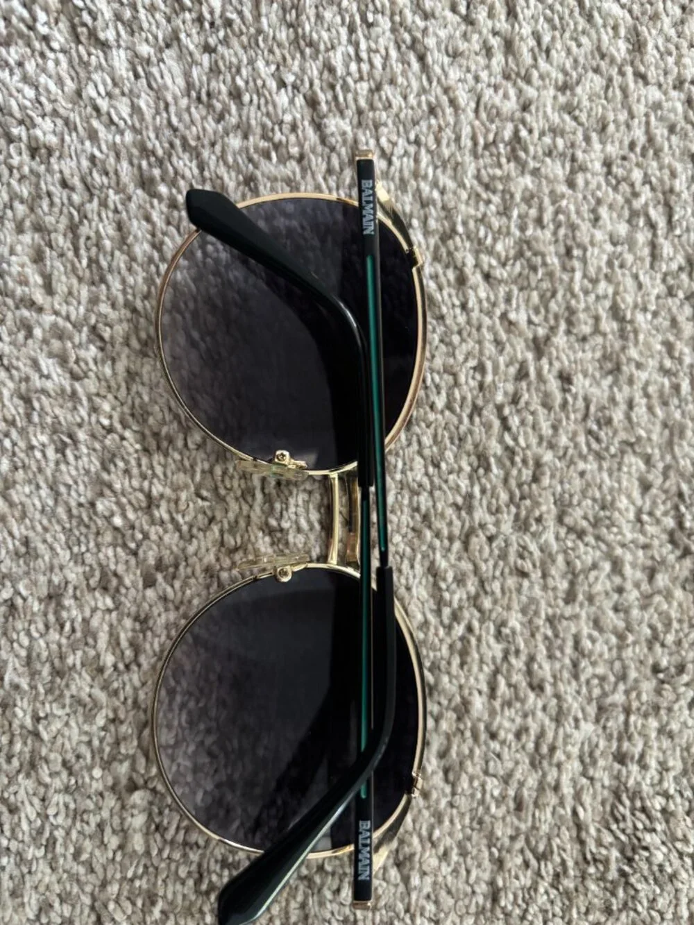 EUC Balmain black/green/gold sunglasses  BL 2529B